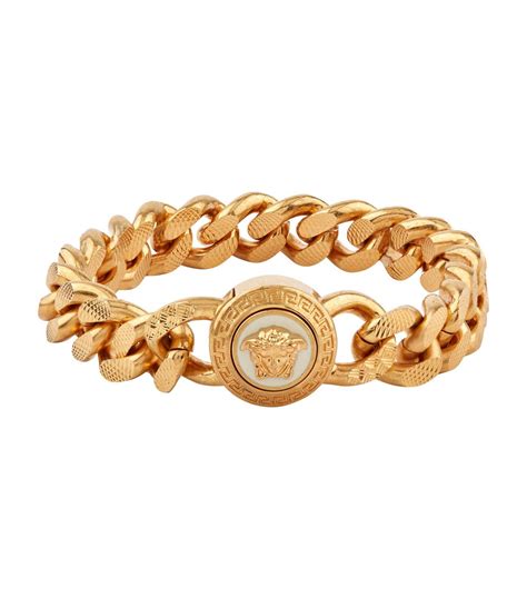 versace gold crystal medusa bracelet|versace medusa bracelet men's.